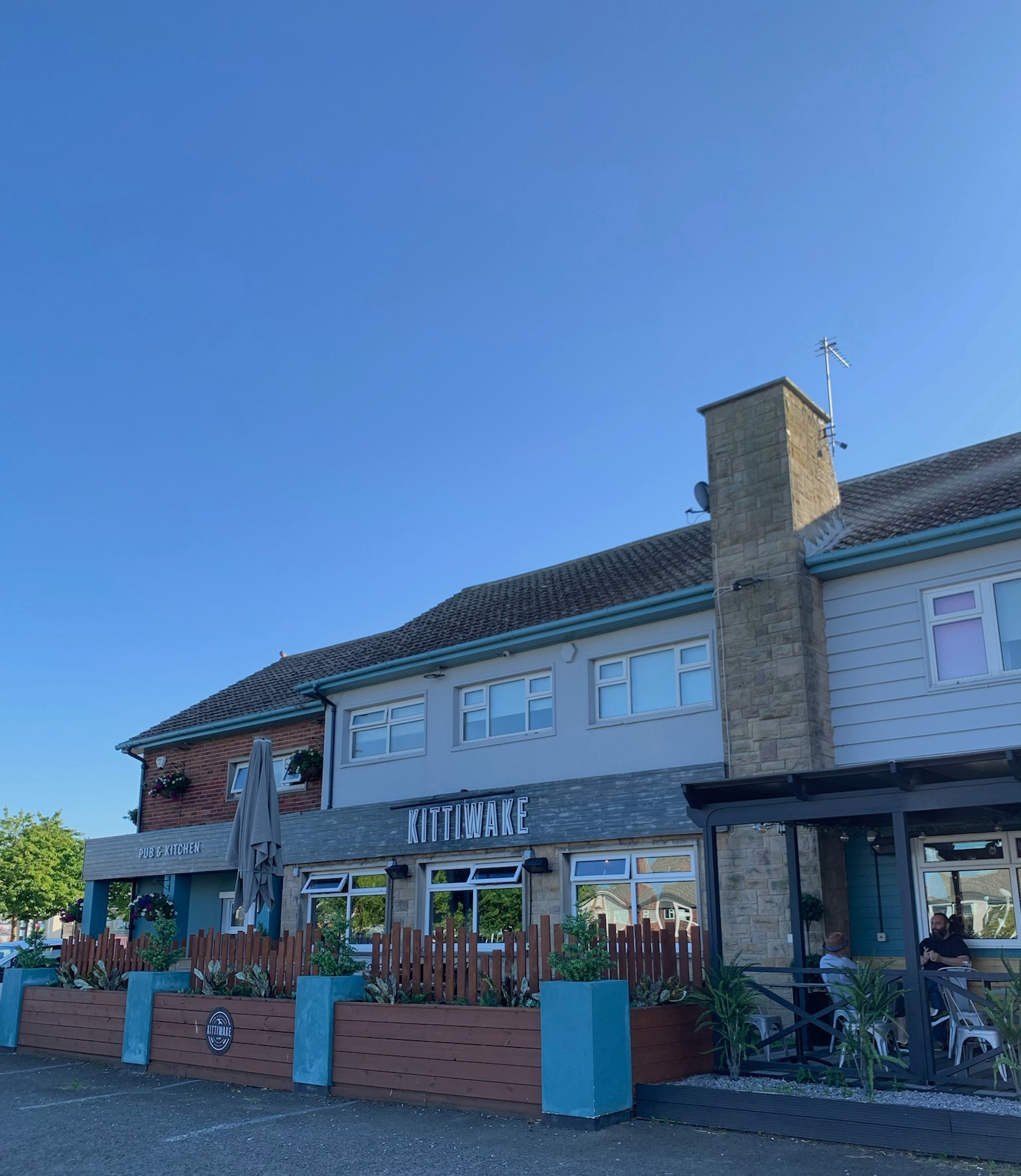 The Kittiwake pub and its outdoor terrace on Claremont Crescent